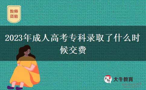 2023年成人高考?？其浫×耸裁磿r候交費