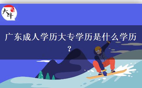 廣東成人學(xué)歷大專學(xué)歷是什么學(xué)歷？