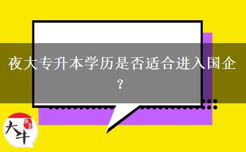 夜大專升本學歷是否適合進入國企？