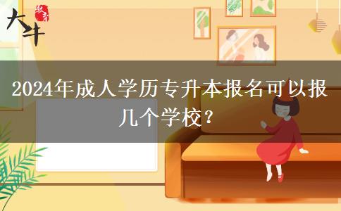 2024年成人學(xué)歷專升本報(bào)名可以報(bào)幾個(gè)學(xué)校？