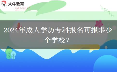 2024年成人學(xué)歷?？茍?bào)名可報(bào)多少個(gè)學(xué)校？