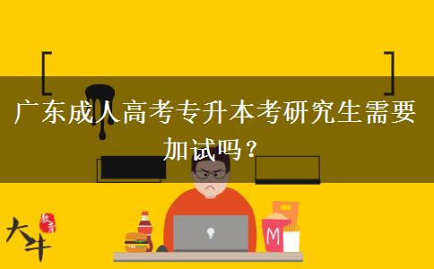 廣東成人高考專升本考研究生需要加試嗎？