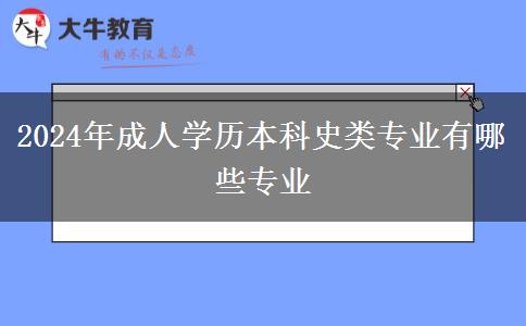 2024年成人學歷本科史類專業(yè)有哪些專業(yè)