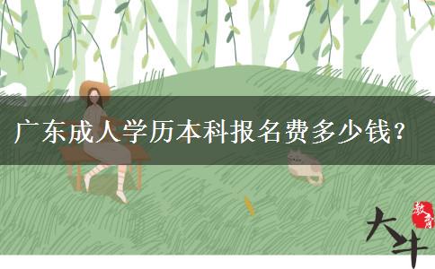 廣東成人學歷本科報名費多少錢？