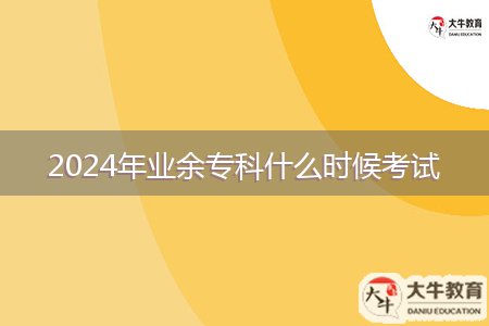 2024年業(yè)余?？剖裁磿r候考試