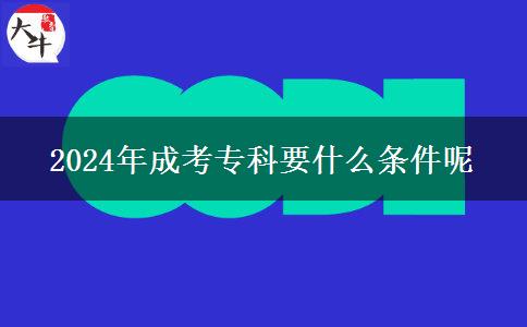 2024年成考?？埔裁礂l件呢