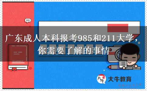 廣東成人本科報(bào)考985和211大學(xué)，你需要了解的事情
