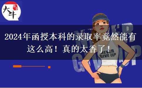 2024年函授本科的錄取率竟然能有這么高！真的太香了！