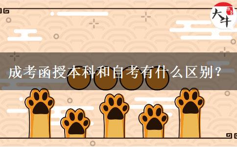 成考函授本科和自考有什么區(qū)別？