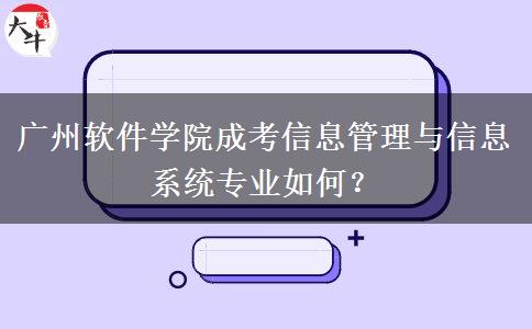 廣州軟件學院成考信息管理與信息系統(tǒng)專業(yè)如何？