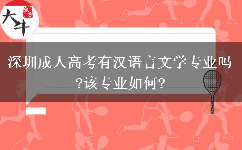 深圳成人高考有漢語言文學專業(yè)嗎?該專業(yè)如何?
