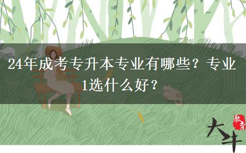 24年成考專升本專業(yè)有哪些？專業(yè)1選什么好？