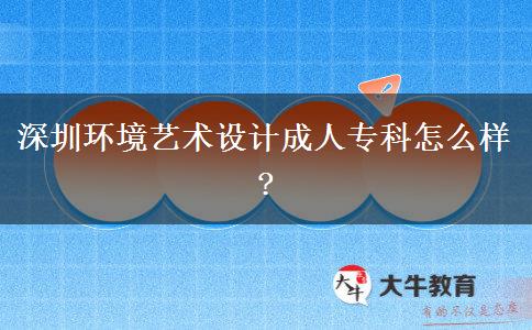 深圳環(huán)境藝術(shù)設(shè)計成人?？圃趺礃?