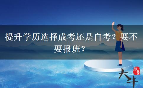 提升學(xué)歷選擇成考還是自考？要不要報(bào)班？