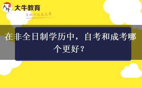 在非全日制學(xué)歷中，自考和成考哪個(gè)更好？