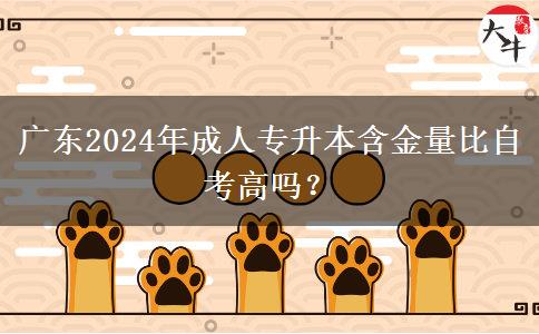 廣東2024年成人專(zhuān)升本含金量比自考高嗎？
