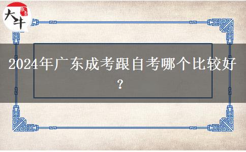 2024年廣東成考跟自考哪個比較好？