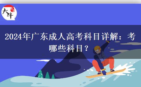 2024年廣東成人高考科目詳解：考哪些科目？