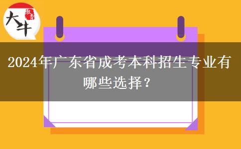 2024年廣東省成考本科招生專業(yè)有哪些選擇？