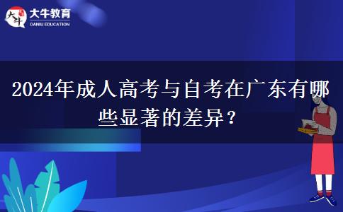 2024年成人高考與自考在廣東有哪些顯著的差異？