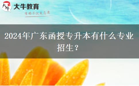2024年廣東函授專(zhuān)升本有什么專(zhuān)業(yè)招生？