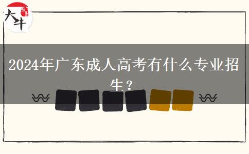 2024年廣東成人高考有什么專業(yè)招生？