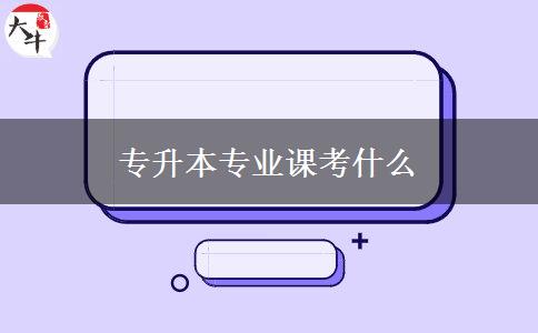 專升本專業(yè)課考什么