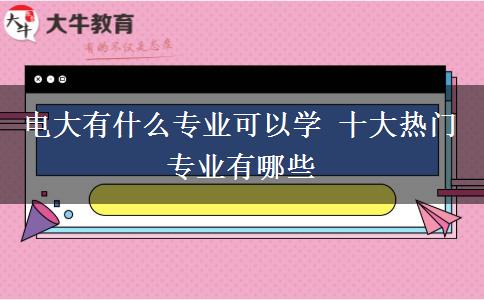 電大有什么專業(yè)可以學 十大熱門專業(yè)有哪些