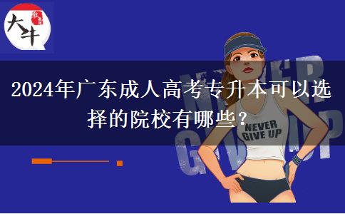 2024年廣東成人高考專升本可以選擇的院校有哪些？
