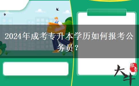2024年成考專升本學(xué)歷如何報考公務(wù)員？