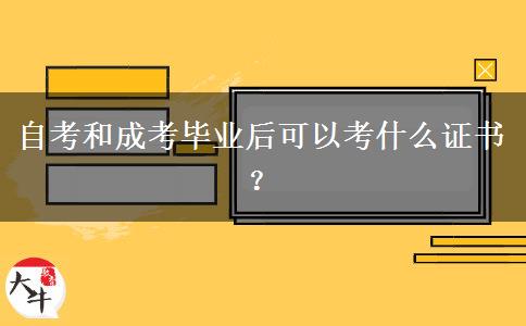 自考和成考畢業(yè)后可以考什么證書？