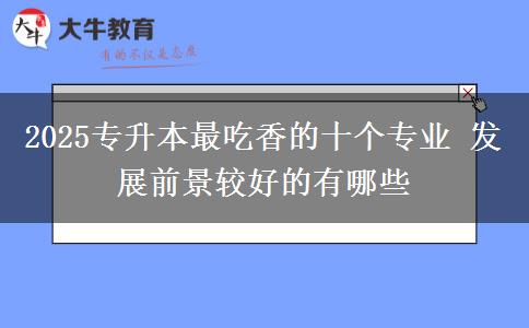 2025專升本最吃香的十個(gè)專業(yè) 發(fā)展前景較好的有哪些
