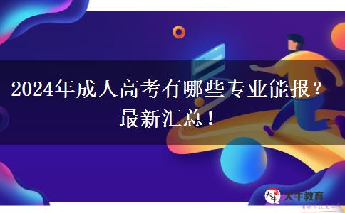 2024年成人高考有哪些專業(yè)能報(bào)？最新匯總！