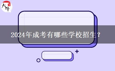 2024年成考有哪些學(xué)校招生？