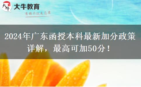 2024年廣東函授本科最新加分政策詳解，最高可加50分！