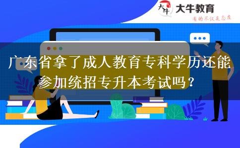 廣東省拿了成人教育?？茖W(xué)歷還能參加統(tǒng)招專升本考試嗎？