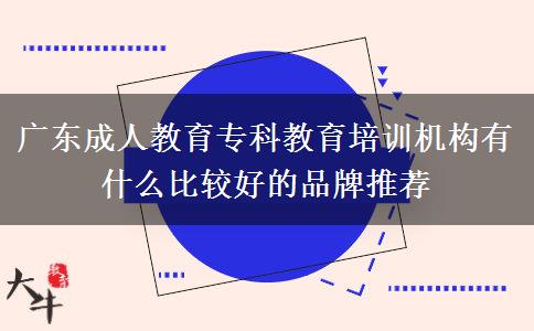 廣東成人教育?？平逃嘤?xùn)機(jī)構(gòu)有什么比較好的品牌推薦