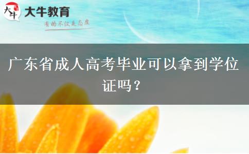 廣東省成人高考畢業(yè)可以拿到學(xué)位證嗎？