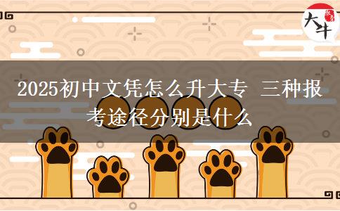 2025初中文憑怎么升大專(zhuān) 三種報(bào)考途徑分別是什么