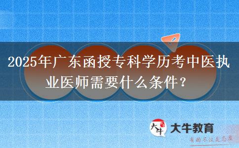 2025年廣東函授專科學歷考中醫(yī)執(zhí)業(yè)醫(yī)師需要什么條件？