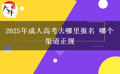 2025年成人高考去哪里報名 哪個渠道正規(guī)