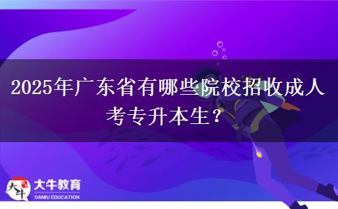 2025年廣東省有哪些院校招收成人考專升本生？