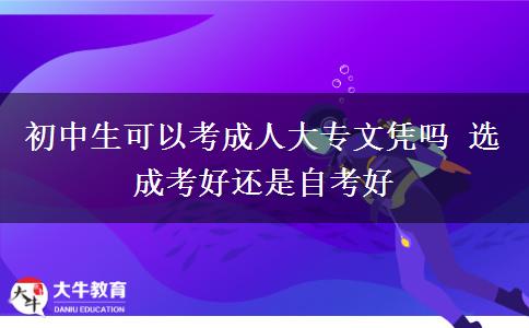 初中生可以考成人大專(zhuān)文憑嗎 選成考好還是自考好