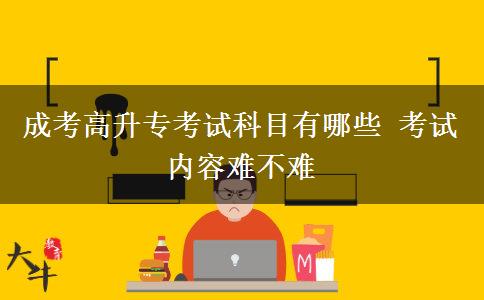 成考高升?？荚嚳颇坑心男?考試內(nèi)容難不難