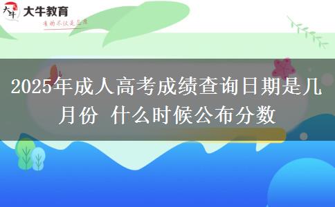 2025年成人高考成績查詢?nèi)掌谑菐自路?什么時候公布分數(shù)