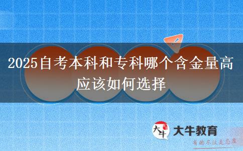 2025自考本科和專(zhuān)科哪個(gè)含金量高 應(yīng)該如何選擇