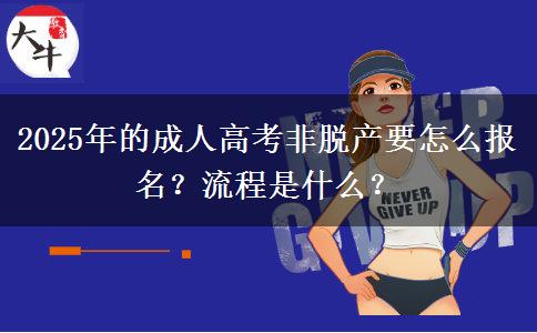 2025年的成人高考非脫產(chǎn)要怎么報(bào)名？流程是什么？