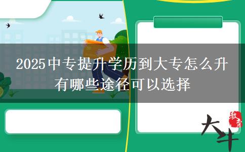 2025中專(zhuān)提升學(xué)歷到大專(zhuān)怎么升 有哪些途徑可以選擇