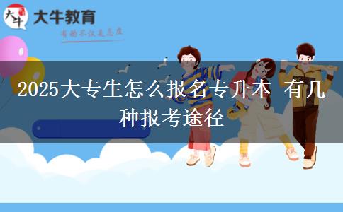 2025大專(zhuān)生怎么報(bào)名專(zhuān)升本 有幾種報(bào)考途徑