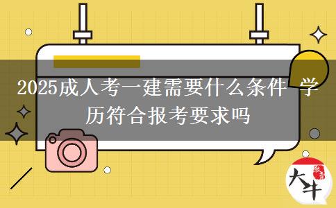 2025成人考一建需要什么條件 學(xué)歷符合報(bào)考要求嗎